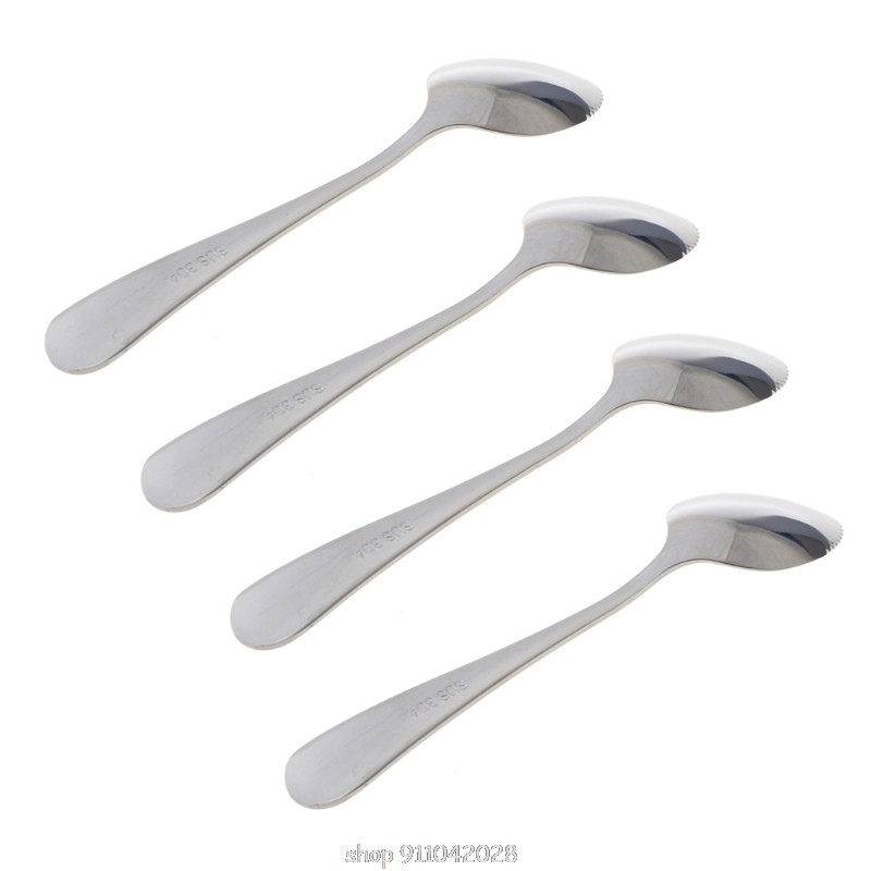 Nerūdijančio plieno pjūkliniai šaukštai Greipfrutų grandiklis šaukštas vaisių tyrės ilga rankena Daugiafunkcis maistas kūdikiams D10 20 Dropship