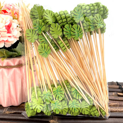 100 vnt 12 cm Širdies bambuko rinkinys Buffet Cupcake Fruit Fork Party Desertinis salotų lazdelinis kokteilių iešmas vestuvių dekoravimui