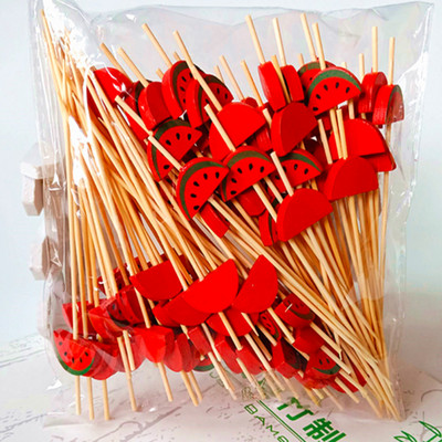100 vnt 12 cm Širdies bambuko rinkinys Buffet Cupcake Fruit Fork Party Desertinis salotų lazdelinis kokteilių iešmas vestuvių dekoravimui