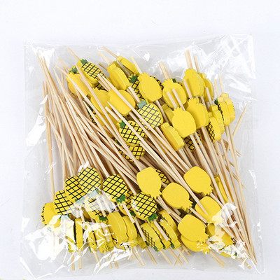 100 vnt 12 cm Širdies bambuko rinkinys Buffet Cupcake Fruit Fork Party Desertinis salotų lazdelinis kokteilių iešmas vestuvių dekoravimui