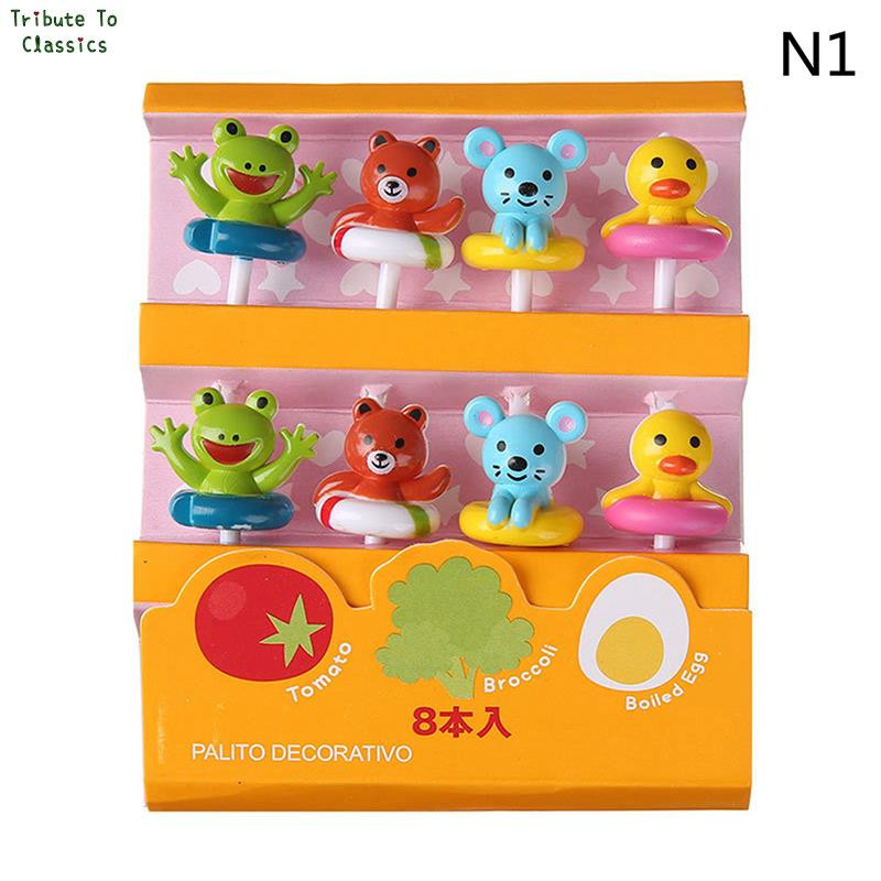 1 set/paket Slatke oči Vilica za voće Plastična berlica voća Dječji Bento Ručak Užina Torta Desert Hrana Čačkalica Kuhinjsko posuđe Dekoracija