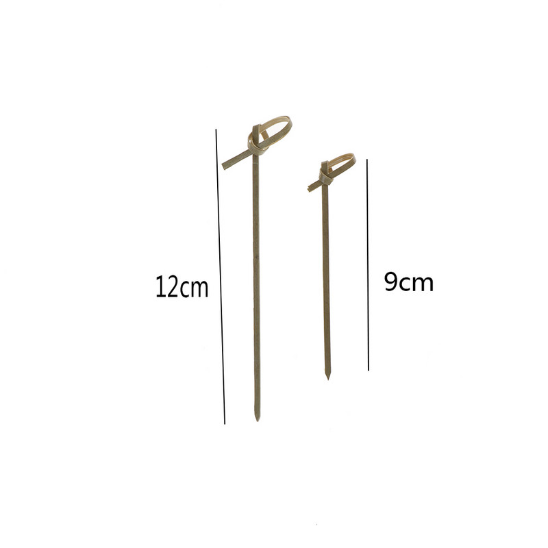 80/100 tk Ühekordsed bambusest lipsuga vardad, keerdotsad, kokteil, puuviljad, kahvlipulgad, puhvet, koogipealsed