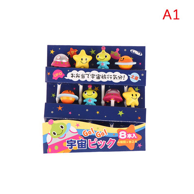 1 rinkinys 6/8 vnt Vaikiški vaisių krapštukai Adatiniai dantų krapštukai Kūrybinis vaisinis pyragas Desertas Maisto šakutės Pietų dėžutės dekoras Bento aksesuarai