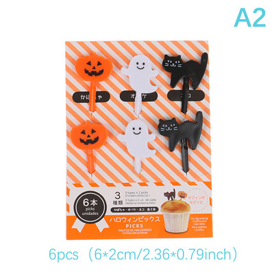 1 rinkinys 6/8 vnt Vaikiški vaisių krapštukai Adatiniai dantų krapštukai Kūrybinis vaisinis pyragas Desertas Maisto šakutės Pietų dėžutės dekoras Bento aksesuarai