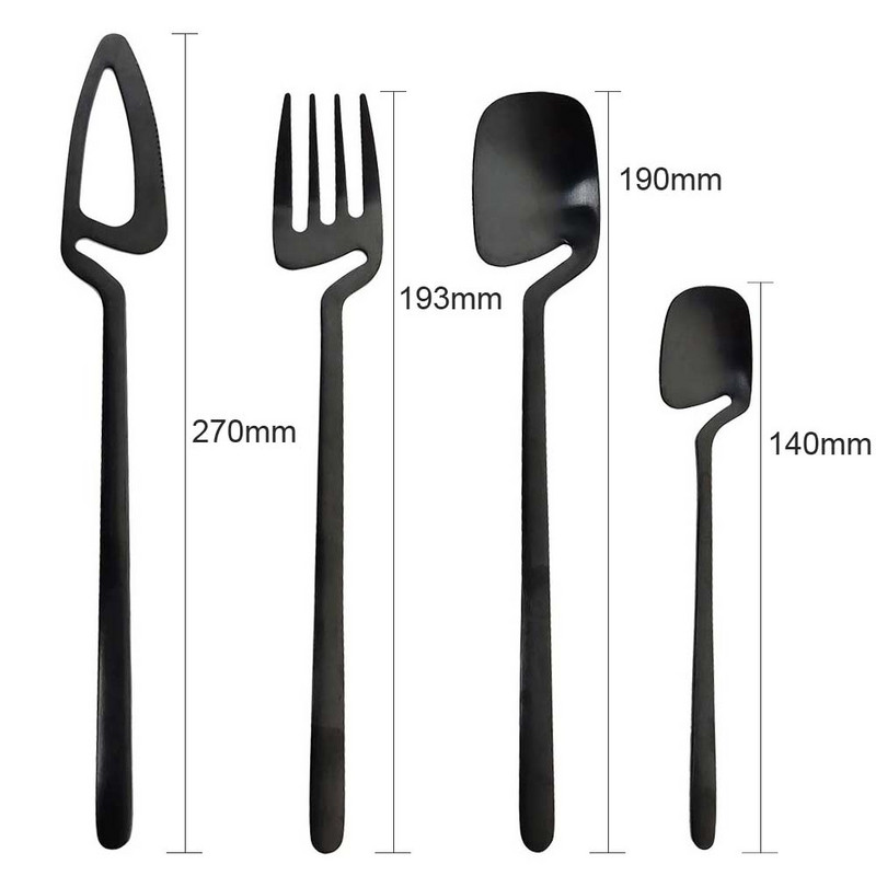 6tk Must Õhtusöögikahvel Sööginõud Lauakaunistus Köök Matt Lusikas Nuga Sööginõud lauanõud Söögiriistad Magustoidud Supp Kohvi Kasutamine