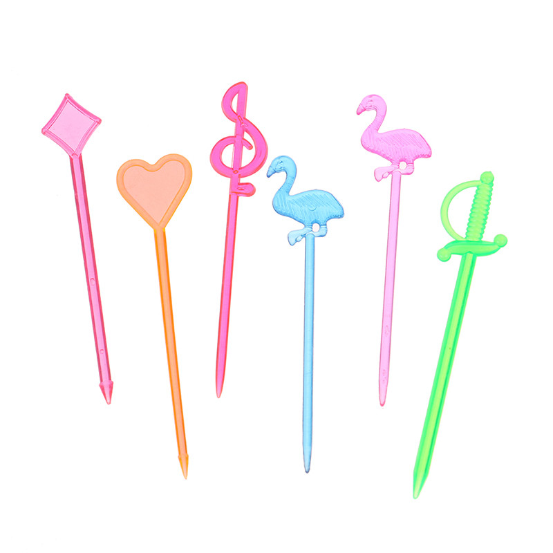 50kom Životinja Flamingo Srce Potrepštine za zabavu Izbor hrane Buffet Voće Vilica Snack Torta Desert Štapići za salatu Koktel Čačkalica Skewe