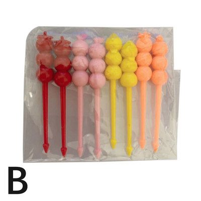 1 komplekt Animal Fruit Fork Toidukvaliteediga Plastikust Mini Multifilm Laste Kook Puu Hambaork Bento Lõunasöök Bento Aksessuaarid Peokaunistus