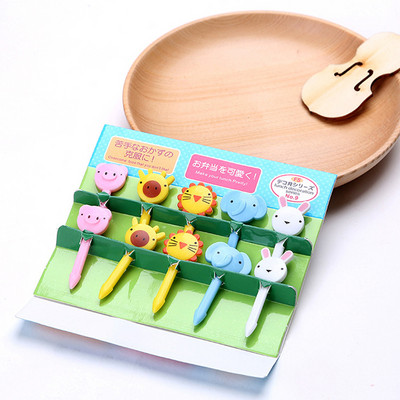 1 komplekt Animal Fruit Fork Toidukvaliteediga Plastikust Mini Multifilm Laste Kook Puu Hambaork Bento Lõunasöök Bento Aksessuaarid Peokaunistus