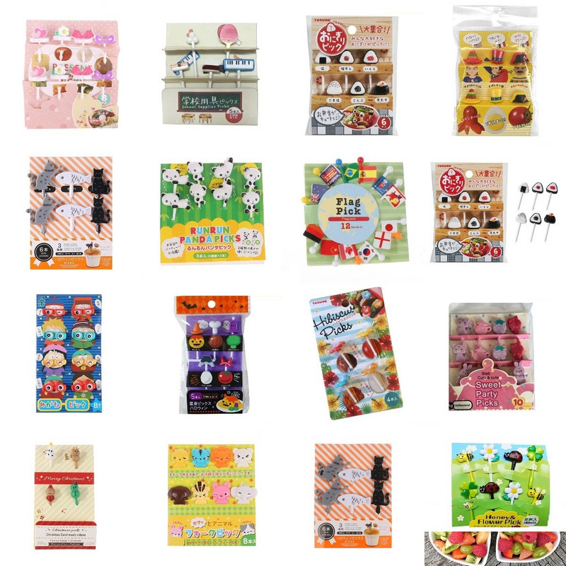 1 komplekt Animal Fruit Fork Toidukvaliteediga Plastikust Mini Multifilm Laste Kook Puu Hambaork Bento Lõunasöök Bento Aksessuaarid Peokaunistus