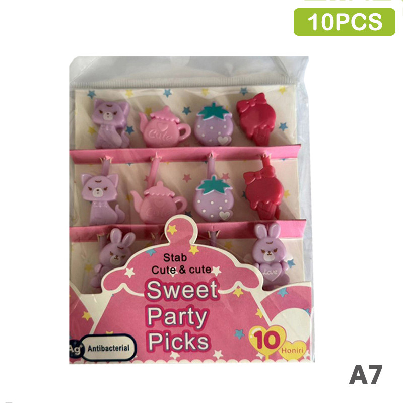 1 komplekt Animal Fruit Fork Toidukvaliteediga Plastikust Mini Multifilm Laste Kook Puu Hambaork Bento Lõunasöök Bento Aksessuaarid Peokaunistus