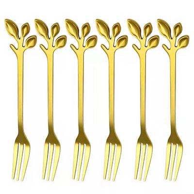 6PCS Set vilica za voće od nehrđajućeg čelika Kreativni znak za kućanstvo Dječji desert Mala vilica Kuhinjski pribor Vilice