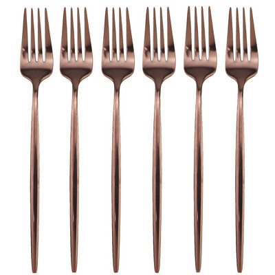 6 db desszert villa evőeszköz fekete arany evőeszköz készlet 304 rozsdamentes acél étkészlet színes tükör konyhai étkészlet ezüst edény