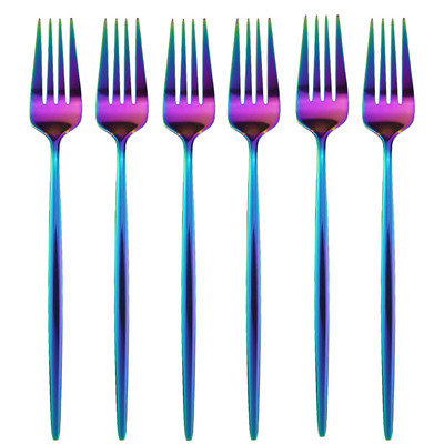 6 db desszert villa evőeszköz fekete arany evőeszköz készlet 304 rozsdamentes acél étkészlet színes tükör konyhai étkészlet ezüst edény