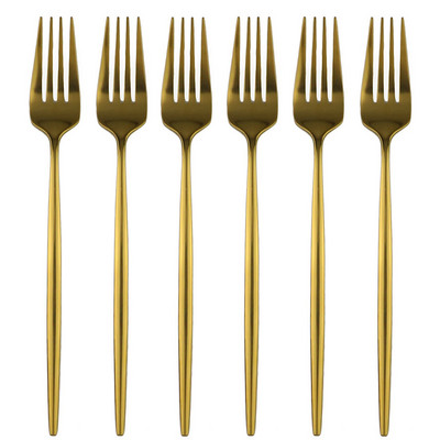 6 db desszert villa evőeszköz fekete arany evőeszköz készlet 304 rozsdamentes acél étkészlet színes tükör konyhai étkészlet ezüst edény