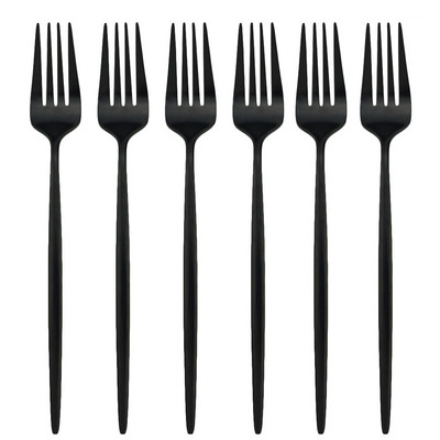 6 db desszert villa evőeszköz fekete arany evőeszköz készlet 304 rozsdamentes acél étkészlet színes tükör konyhai étkészlet ezüst edény