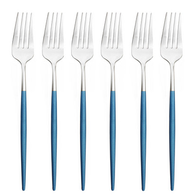 6 db desszert villa evőeszköz fekete arany evőeszköz készlet 304 rozsdamentes acél étkészlet színes tükör konyhai étkészlet ezüst edény