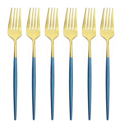 6 db desszert villa evőeszköz fekete arany evőeszköz készlet 304 rozsdamentes acél étkészlet színes tükör konyhai étkészlet ezüst edény