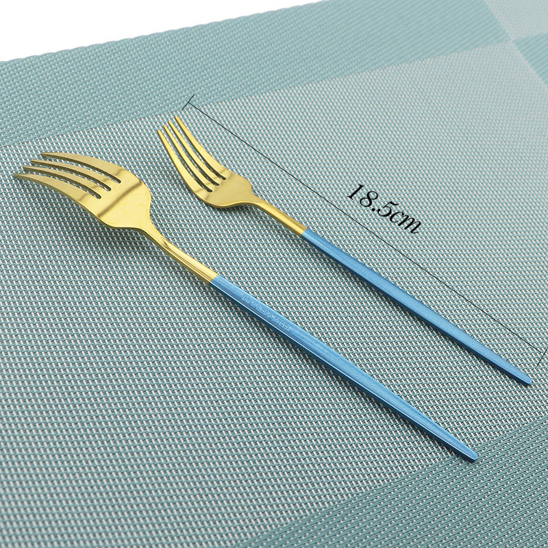 6 db desszert villa evőeszköz fekete arany evőeszköz készlet 304 rozsdamentes acél étkészlet színes tükör konyhai étkészlet ezüst edény