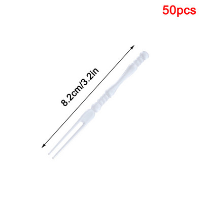 50 vnt. / pakuotė "Motley" vienkartinis vakarėlis plastikinis vaisinis pyragas desertinis šakutės rinkinys išvykai nešiojamas įvairių spalvų stalo reikmenys