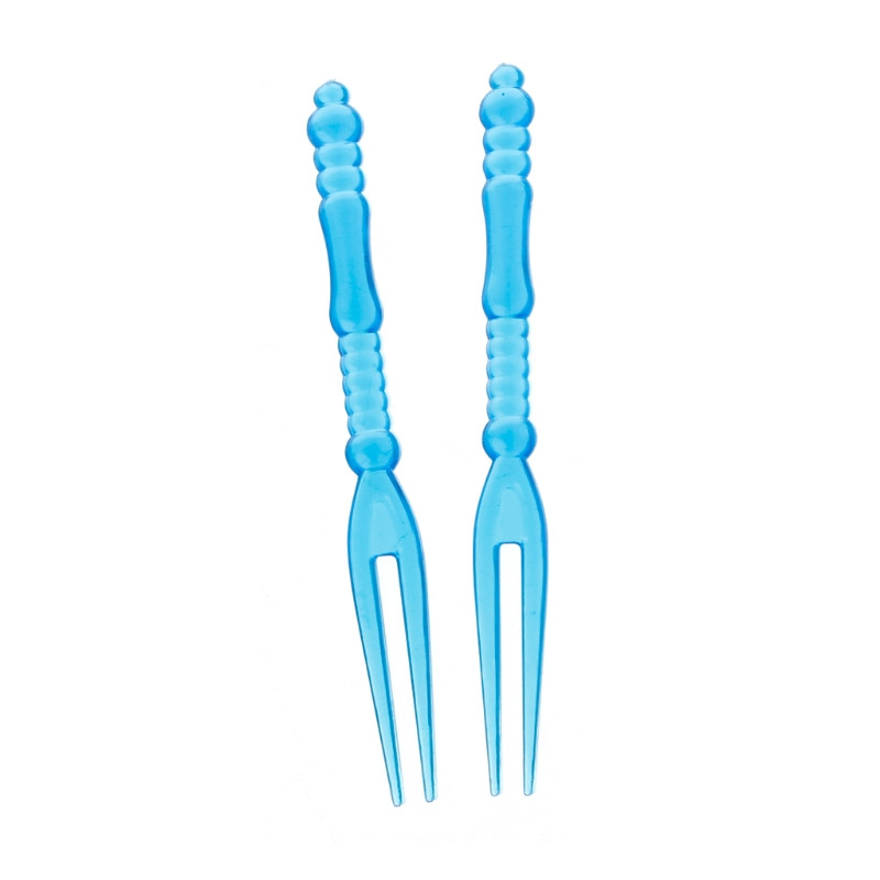 50 vnt. / pakuotė "Motley" vienkartinis vakarėlis plastikinis vaisinis pyragas desertinis šakutės rinkinys išvykai nešiojamas įvairių spalvų stalo reikmenys