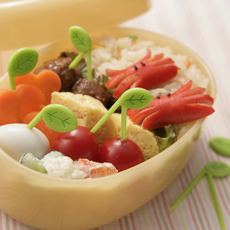 1Komplekti lehed Puuviljakahvli kirkad Minimultikad Lastele suupistekoogid Magustoidukork Hambaork Bento Lõunad Peokaunistus