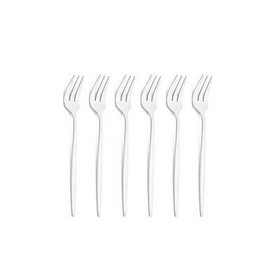 6 buc. Furculițe pentru ceai din oțel inoxidabil, auriu, negru, pentru prăjitură, pentru gustare, salată, cafea, fructe, furculiță, oglindă, tacâmuri, set de veselă, ustensile de bucătărie