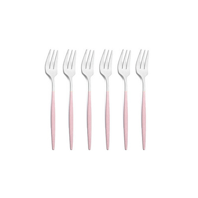 6 buc. Furculițe pentru ceai din oțel inoxidabil, auriu, negru, pentru prăjitură, pentru gustare, salată, cafea, fructe, furculiță, oglindă, tacâmuri, set de veselă, ustensile de bucătărie