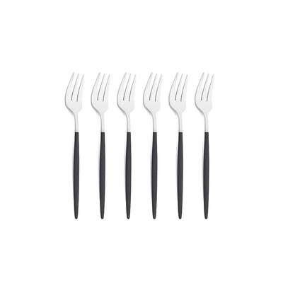 6 buc. Furculițe pentru ceai din oțel inoxidabil, auriu, negru, pentru prăjitură, pentru gustare, salată, cafea, fructe, furculiță, oglindă, tacâmuri, set de veselă, ustensile de bucătărie