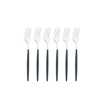 6 buc. Furculițe pentru ceai din oțel inoxidabil, auriu, negru, pentru prăjitură, pentru gustare, salată, cafea, fructe, furculiță, oglindă, tacâmuri, set de veselă, ustensile de bucătărie