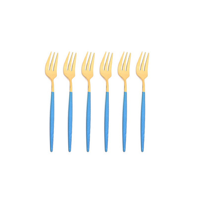 6 buc. Furculițe pentru ceai din oțel inoxidabil, auriu, negru, pentru prăjitură, pentru gustare, salată, cafea, fructe, furculiță, oglindă, tacâmuri, set de veselă, ustensile de bucătărie