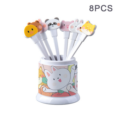 6-50 vnt. / rinkinys Mieli vaisių pyragaičiai šakutės saldainių spalvos Mini vaisių rinkiniai Vaikiški animaciniai filmukai plastikiniai buitiniai užkandžiai desertinės šakutės Bento aksesuarai