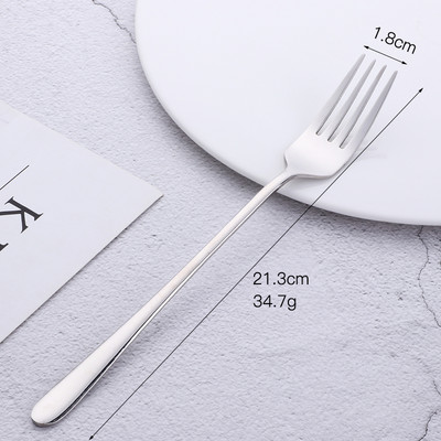 Spalvingos vakarienės šakutės 304 nerūdijančio plieno desertinės salotų šakutės su ilgomis rankenomis, skirtos virtuvės restorano vakarėlio kepsnių šakutei