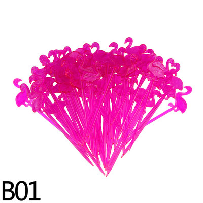 50 tk Loomade Flamingo Peotarbed Toiduvalik Rootsi lauas Puuviljakahvel suupiste kook Magustoit Salatipulgad kokteil hambaork vardas