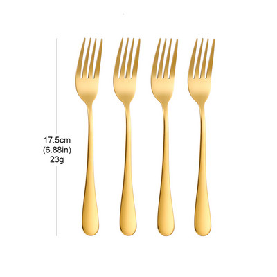 1/3/4/5/6 komada zlatni set vilica za desert od nehrđajućeg čelika Vilica za voće sladoledna torta Vilica za čaj za kućnu čajanku Ogledalo Posuđe