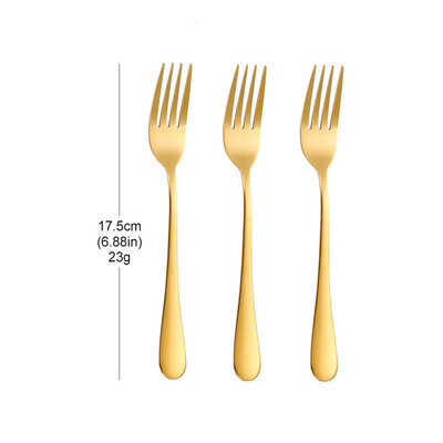 1/3/4/5/6 komada zlatni set vilica za desert od nehrđajućeg čelika Vilica za voće sladoledna torta Vilica za čaj za kućnu čajanku Ogledalo Posuđe