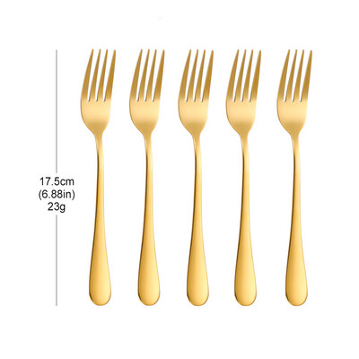 1/3/4/5/6 komada zlatni set vilica za desert od nehrđajućeg čelika Vilica za voće sladoledna torta Vilica za čaj za kućnu čajanku Ogledalo Posuđe