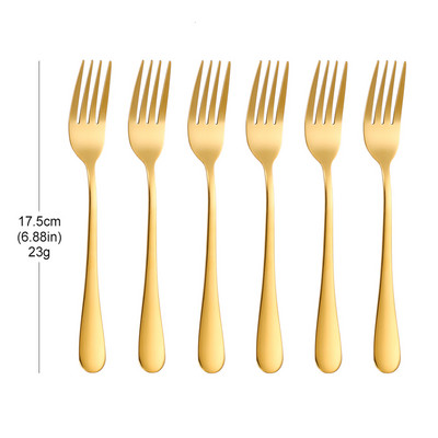 1/3/4/5/6 komada zlatni set vilica za desert od nehrđajućeg čelika Vilica za voće sladoledna torta Vilica za čaj za kućnu čajanku Ogledalo Posuđe