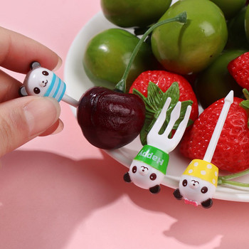 Cartoon Cartoon Carto Fruit Fork Cake Επιδόρπιο Pick Mini Stick Οδοντογλυφίδα Μεσημεριανά Σάντουιτς λαχανικών Μπουφές Επιλογές Διακοσμητικό σερβίτσιο