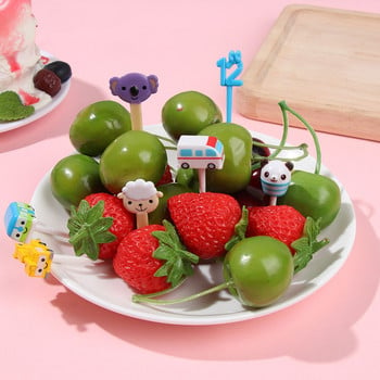 Cartoon Cartoon Carto Fruit Fork Cake Επιδόρπιο Pick Mini Stick Οδοντογλυφίδα Μεσημεριανά Σάντουιτς λαχανικών Μπουφές Επιλογές Διακοσμητικό σερβίτσιο