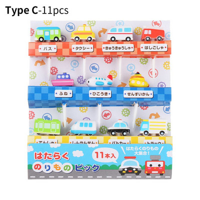 Карикатура от смола Коли Плодове Вилица Торта Десерт Избор Мини пръчка Клечка за зъби Обяд Зеленчукови сандвичи Бюфет Избори Декорация Сервии