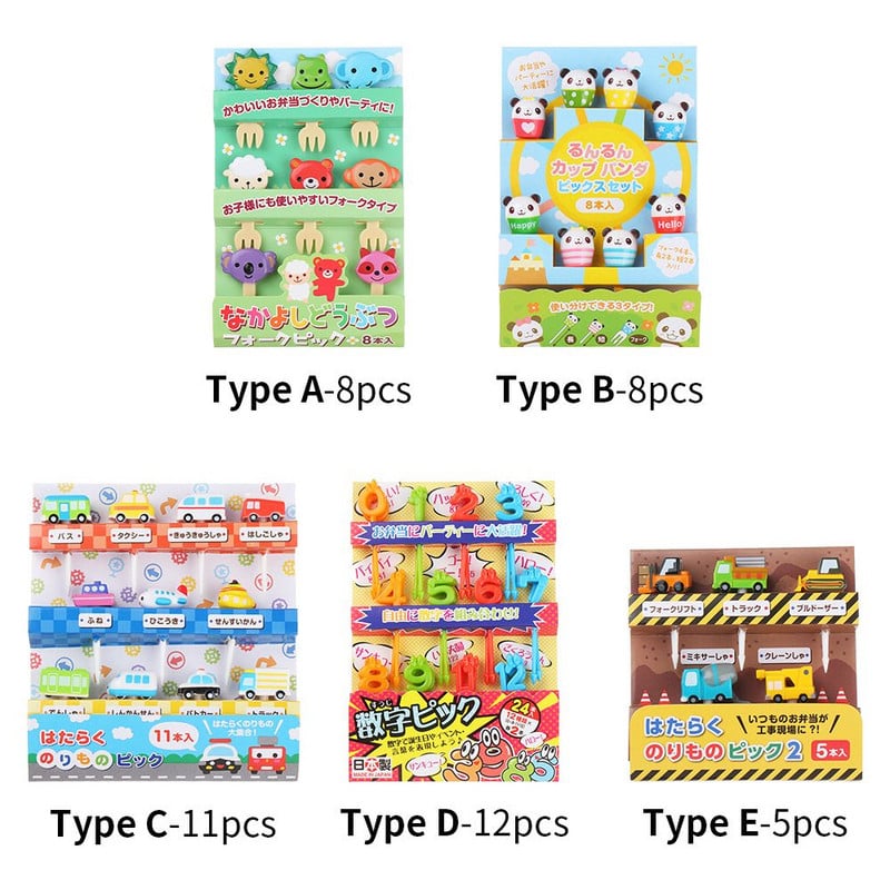 Карикатура от смола Коли Плодове Вилица Торта Десерт Избор Мини пръчка Клечка за зъби Обяд Зеленчукови сандвичи Бюфет Избори Декорация Сервии