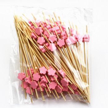 12cm 100Pc Golden Peach Heart Fruit Fork Sticks Buffet Cupcake Toppers Cocktail Fork Wedding Festival Διακοσμήσεις Πάρτι γενεθλίων