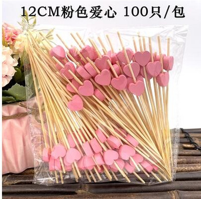 12 cm 100 tk Kuldne virsik, süda puu kahvlipulgad Rootsi lauaga koogitopsid Kokteilikahvlid pulmafestivali kaunistused sünnipäevapidu