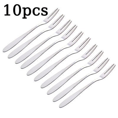 10 tk Fruit Fork roostevabast terasest kahehambaline kahvel koogikahvel Western Small Fork Multifunktsionaalne koduköögi tarvikud
