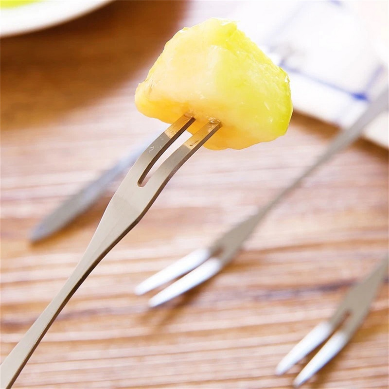 10 tk Fruit Fork roostevabast terasest kahehambaline kahvel koogikahvel Western Small Fork Multifunktsionaalne koduköögi tarvikud