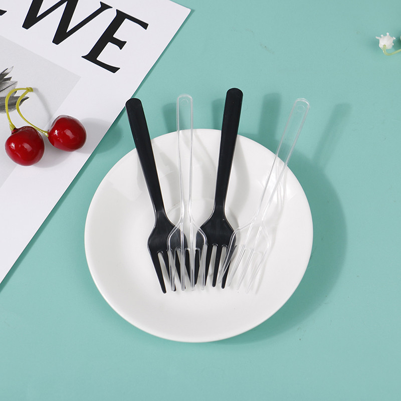 100 tk. Läbipaistvad söögiriistad ühekordsed kahvlid peoks grillipulgad Kodusöök Toit Kook Puuviljakahvel Ühekordsed lauanõud