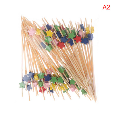 100 komada 12 cm Srce od bambusa Izbor hrane Buffet Cupcake Voće Vilica Party Torta Desert Salata Štapići od povrća Koktel Čačkalica Ražnjići