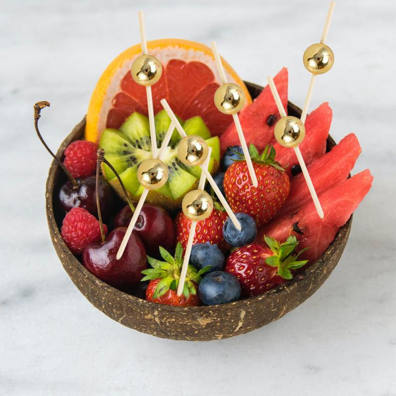 Bambuko kokteilių krapštukai Rankų darbo lazdelės Kokteilių iešmeliai Perlų kokteilių lazdelės Mediniai dantų krapštukai vaisiams Užkandžiai Burgers Club