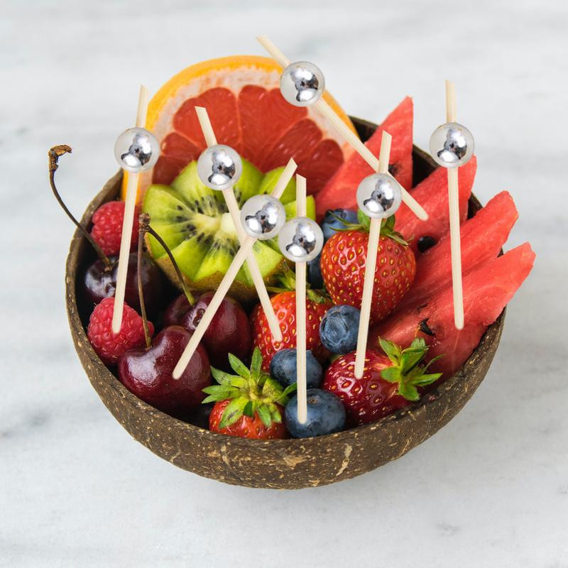 Bambuko kokteilių krapštukai Rankų darbo lazdelės Kokteilių iešmeliai Perlų kokteilių lazdelės Mediniai dantų krapštukai vaisiams Užkandžiai Burgers Club