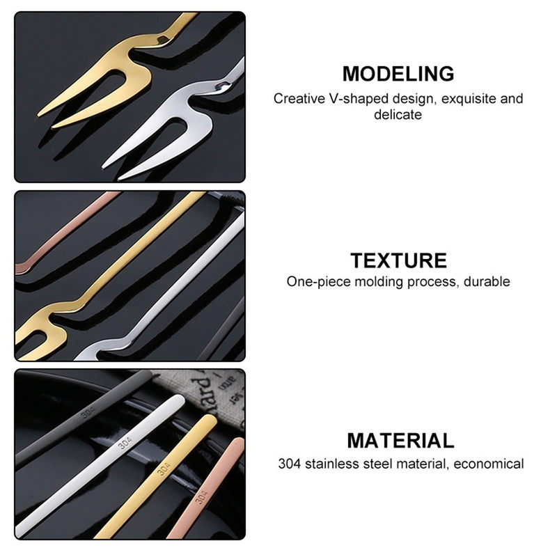 Vilice za voće od nehrđajućeg čelika Male vilice za kisele krastavce Vilice za koktel salatu, desert, tortu Posuđe za bankete Večera s plodovima mora